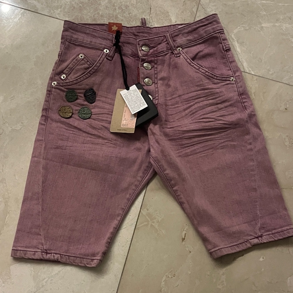 DSQUARED2 Mauve/Pink Denim Women’s Shorts with Button Fly